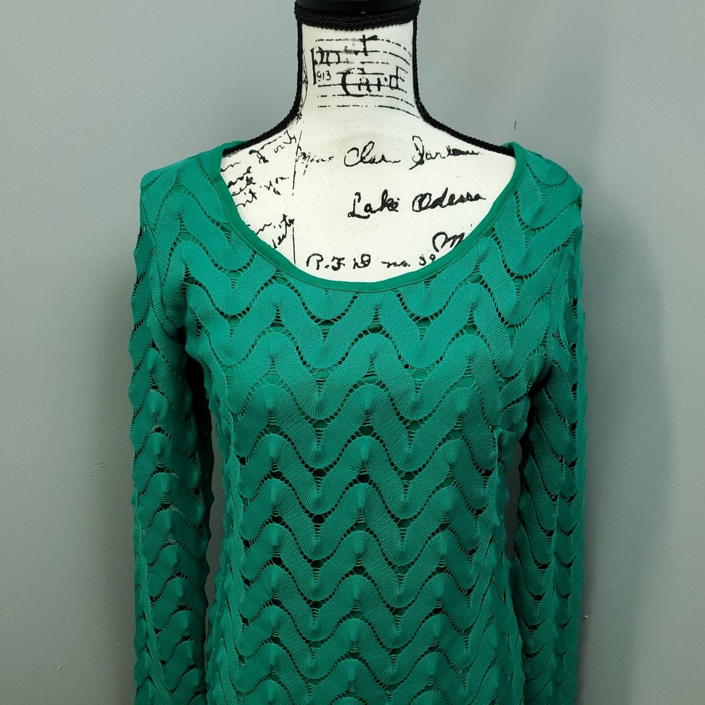 Free People Shift Dress Womens M Green Lace Overlay Lined Cutout Back Pullover - Picture 3 of 10